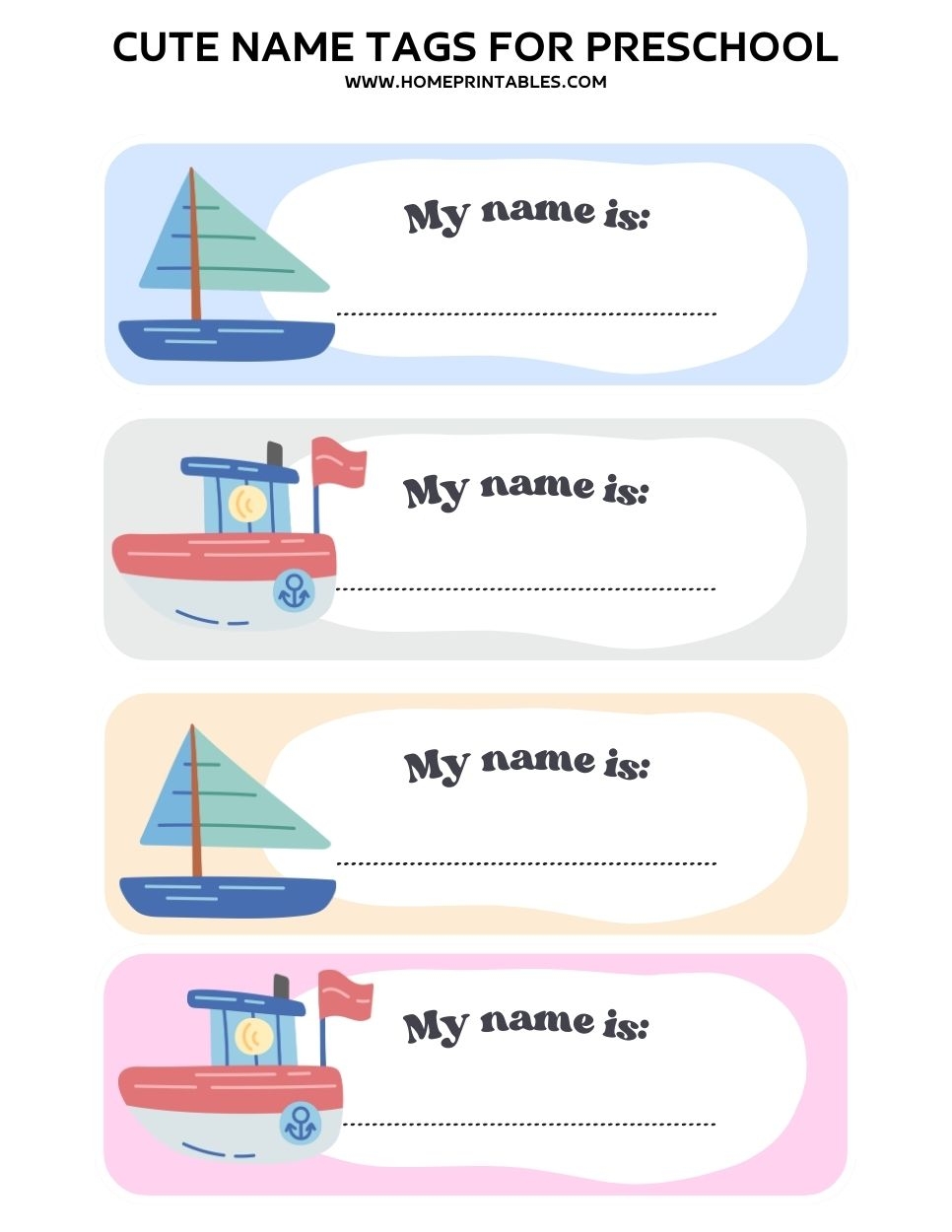Printable Name Sheets For Preschooler