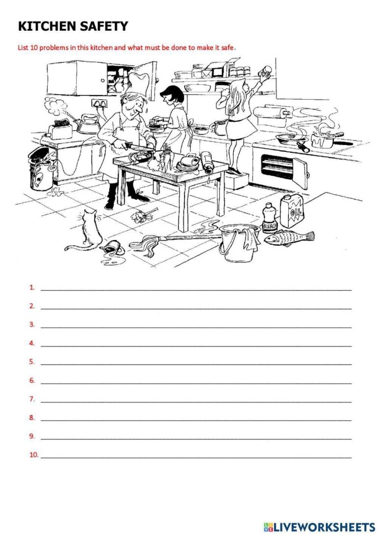 FREE Kitchen Safety Colouring Page Colouring Sheets Worksheets Library
