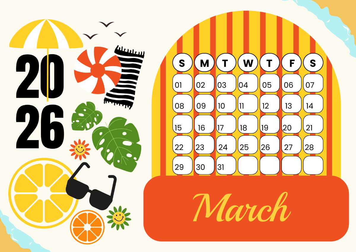 2026 Summer Calendar Printable Free 2026 Summer Calendar Printable Free