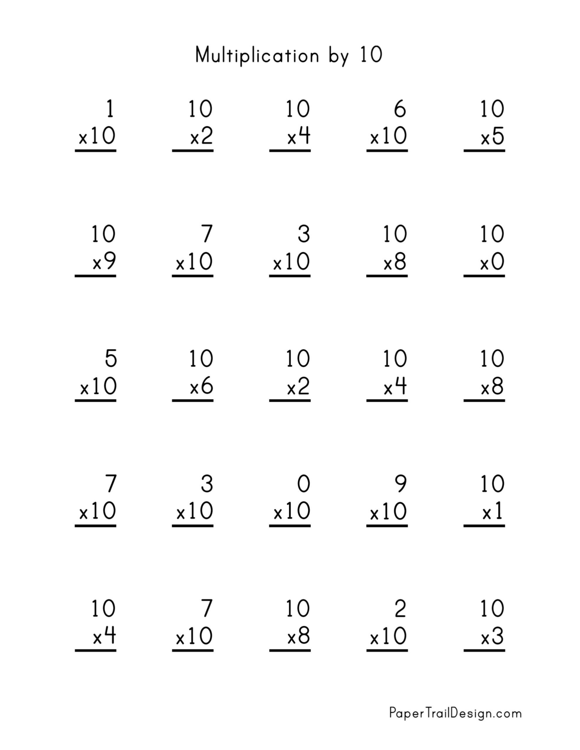 Multiplication Printable Sheet