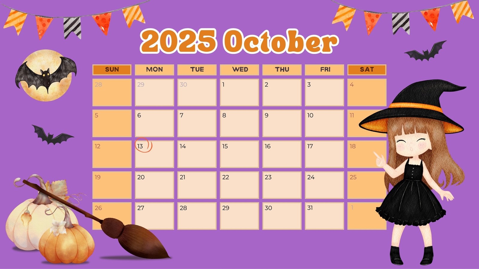 Free October 2025 Calendar Templates To Customize Canva