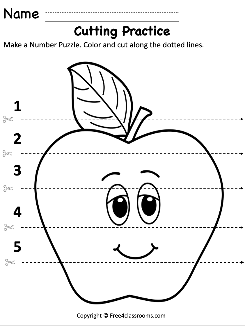 Printable Cutting Worksheets For Preschoolers Pdf