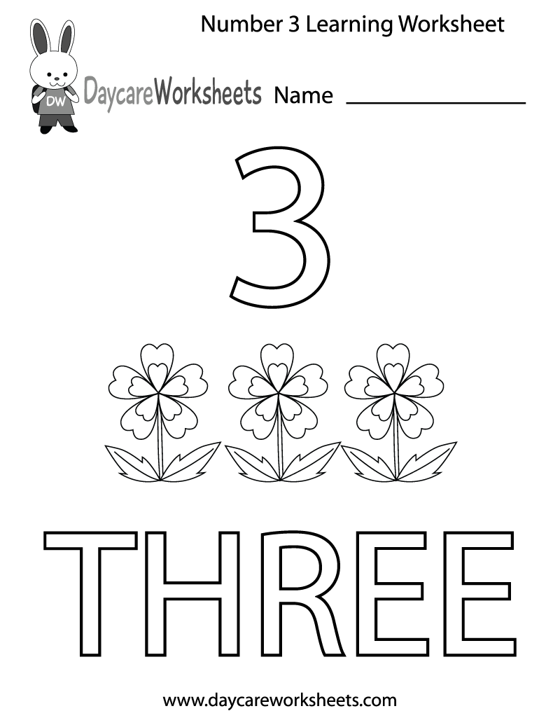 Printable Number 3 Worksheets For Preschool