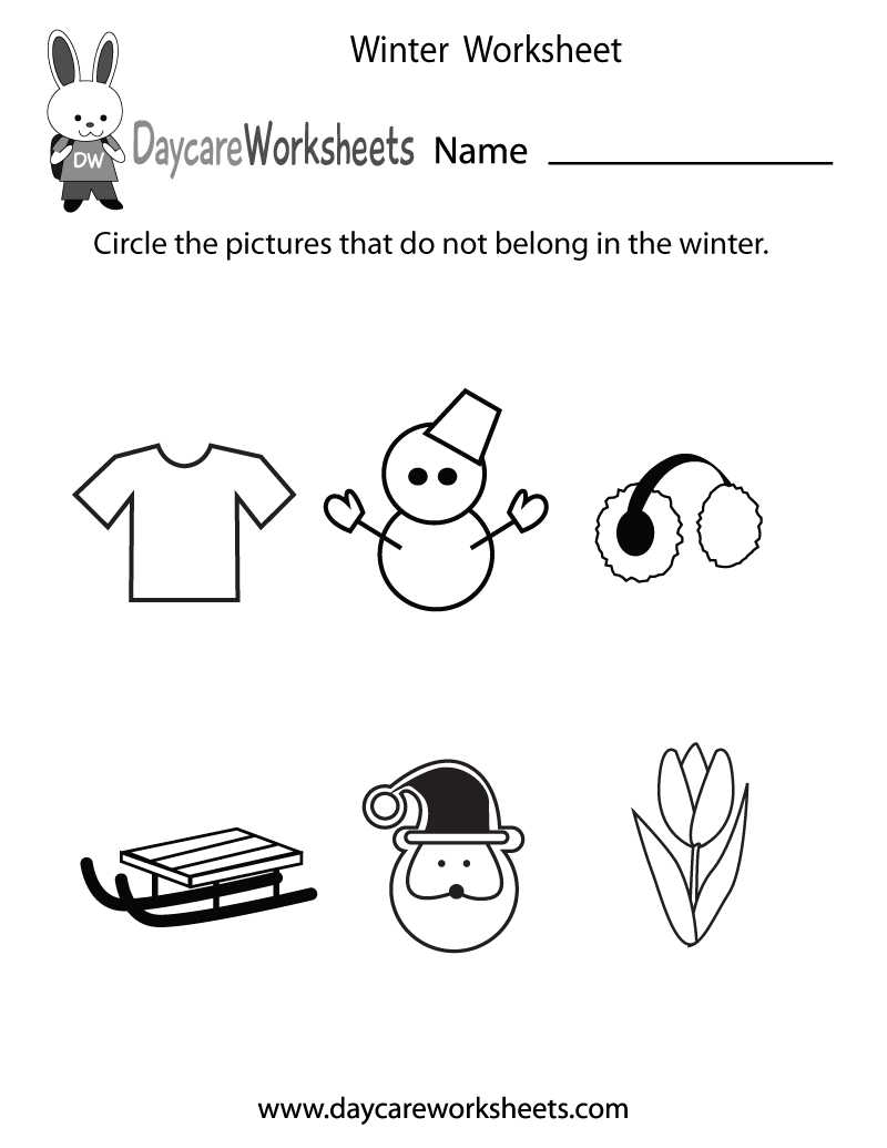 Free Preschool Winter Worksheet Free Preschool Winter Worksheet