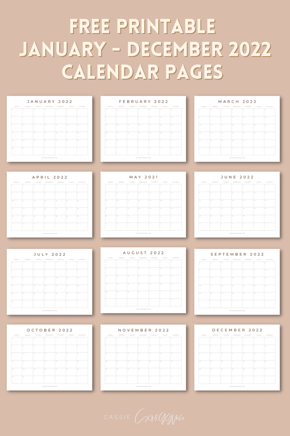 Free Printable 2022 Blank Calendar Templates All 12 Months Free Printable 2022 Blank Calendar Templates All 12 Months