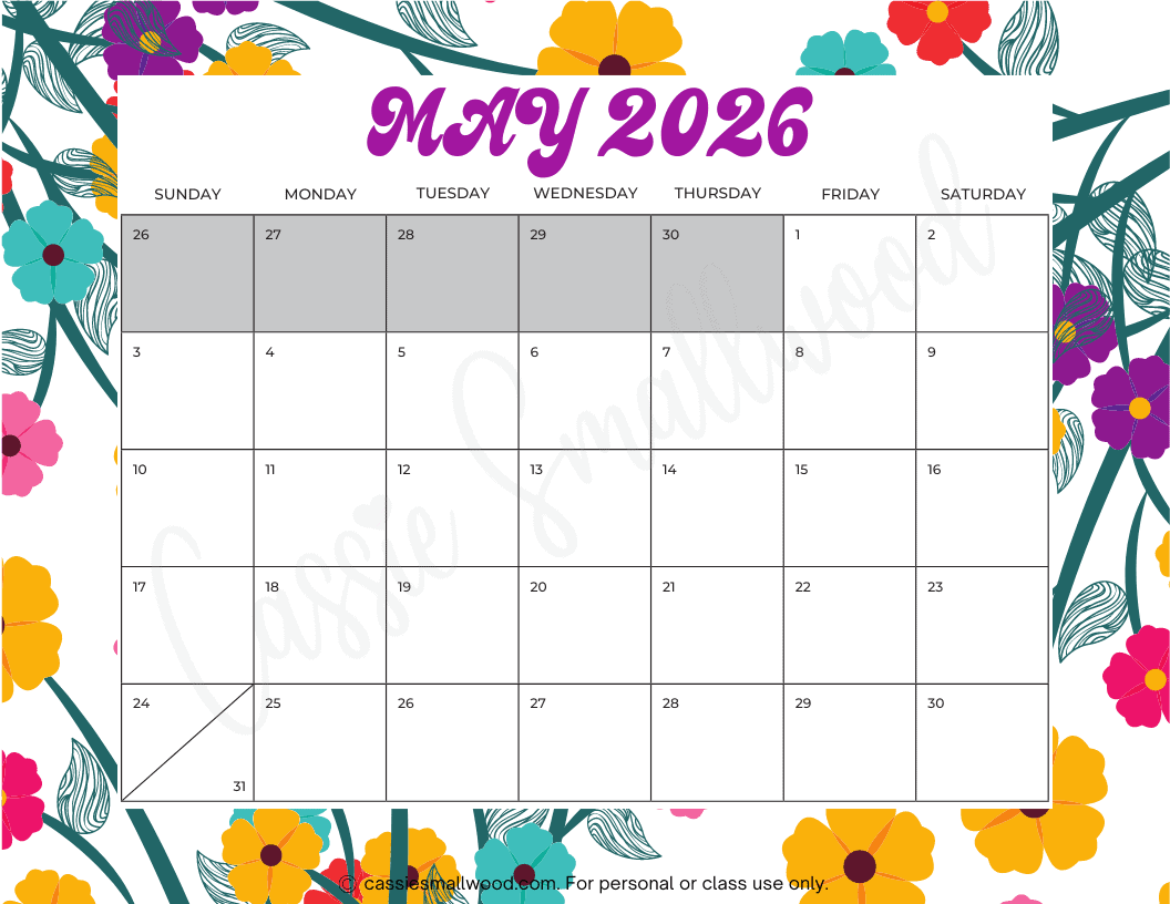 Free Printable 2026 Calendar With Lines