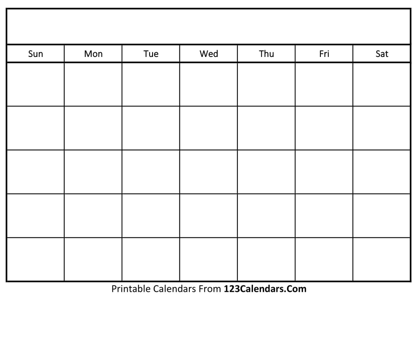 Free Printable Blank Calendar 123Calendars Free Printable Blank Calendar 123Calendars
