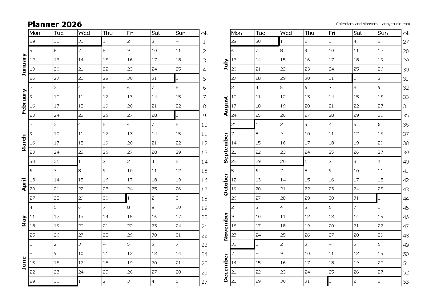 Free Printable Calendars And Planners 2026 And 2027 Free Printable Calendars And Planners 2026 And 2027