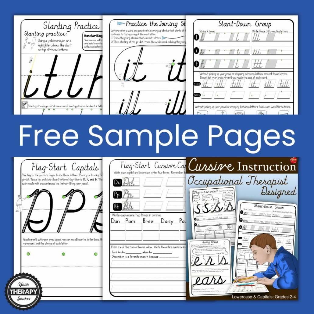 Free Printable Cursive Writing Worksheets Your Therapy Source
