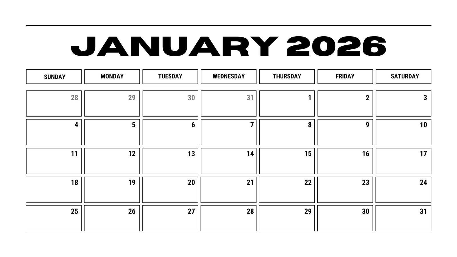 Printable Small Calendar