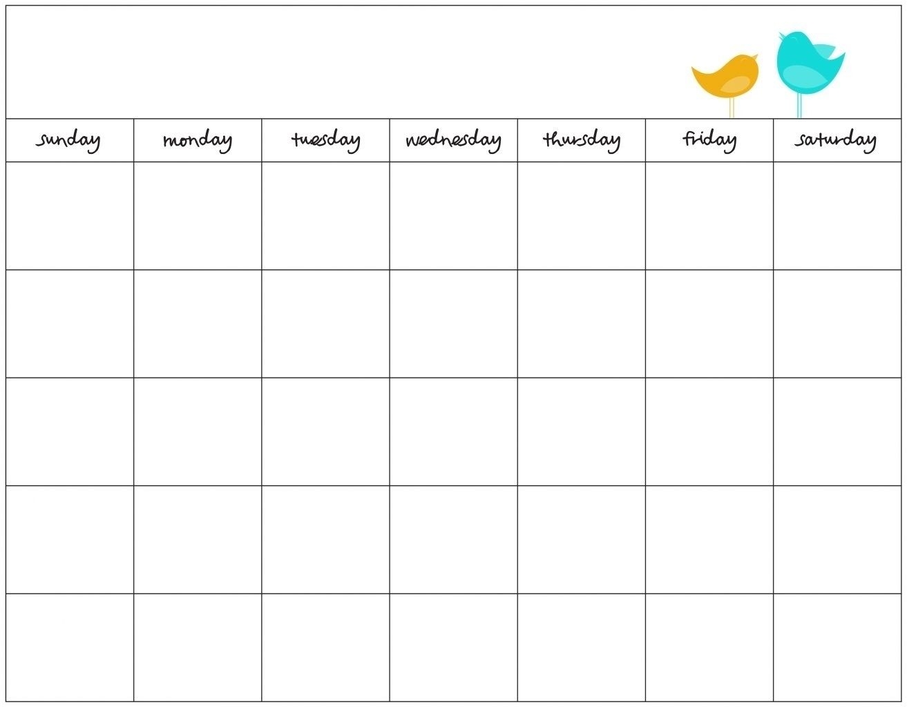 7 Day Printable Weekly Calendar Template