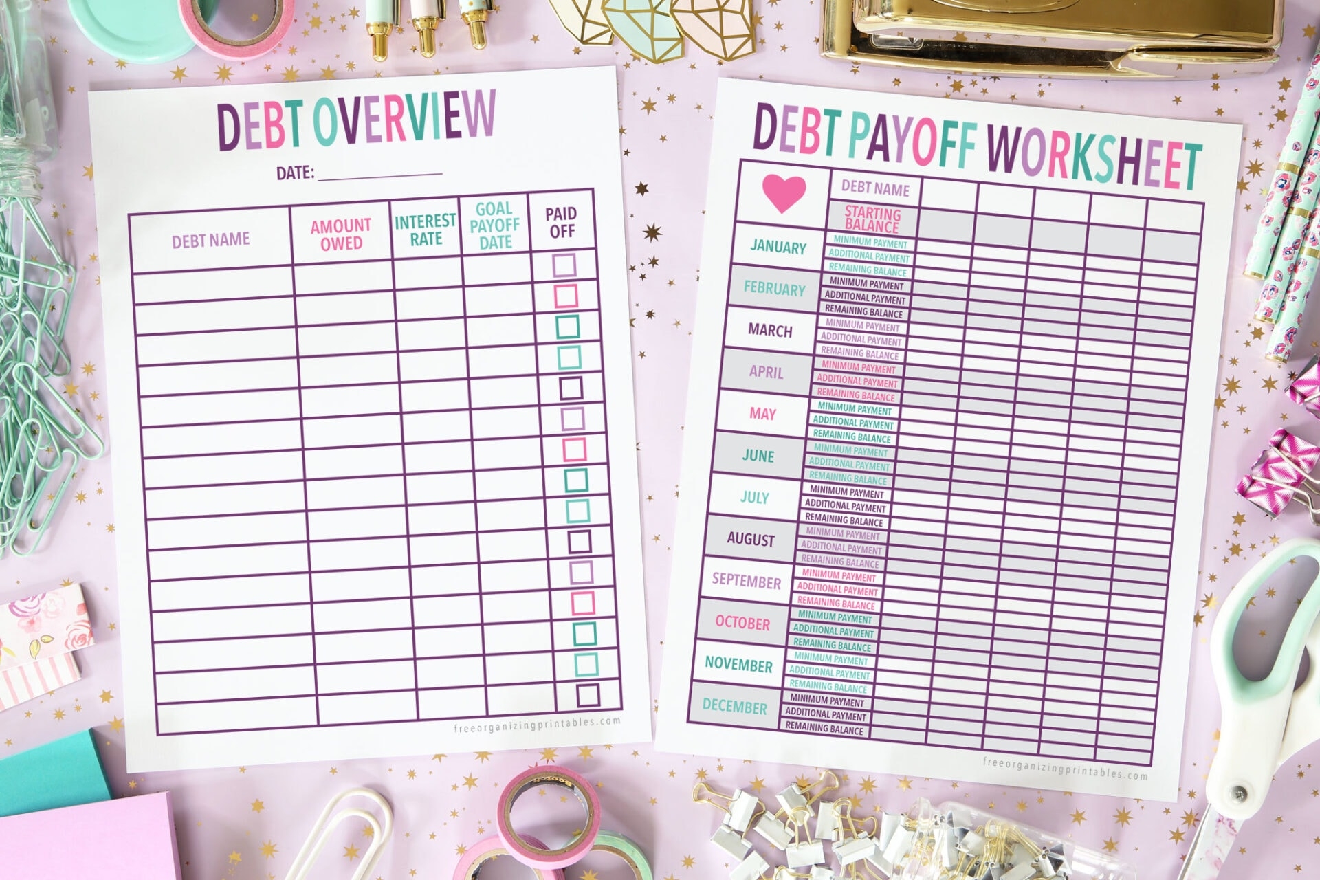 Free Printable Debt Payoff Planner Free Organizing Printables Free Printable Debt Payoff Planner Free Organizing Printables
