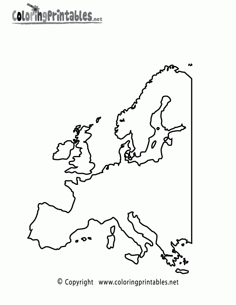 Free Printable Europe Map Coloring Page