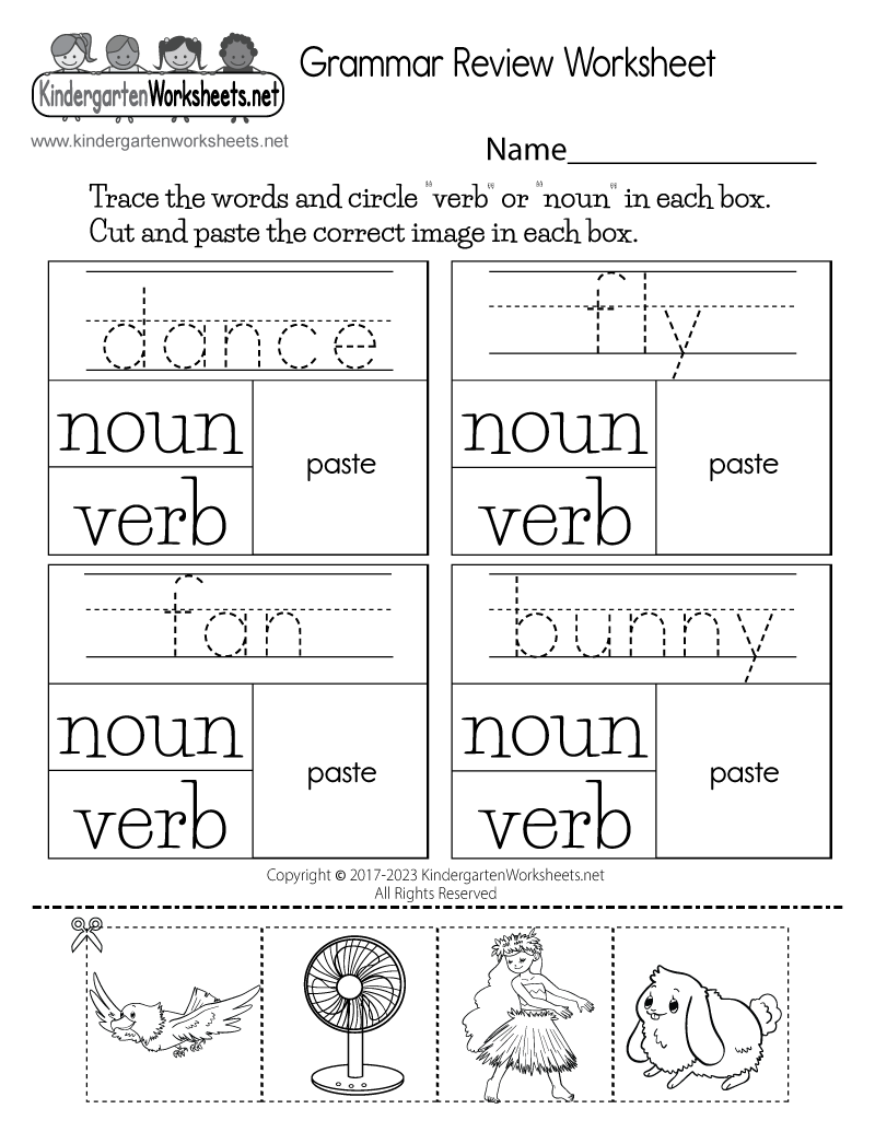 Free Printable Grammar Review Worksheet