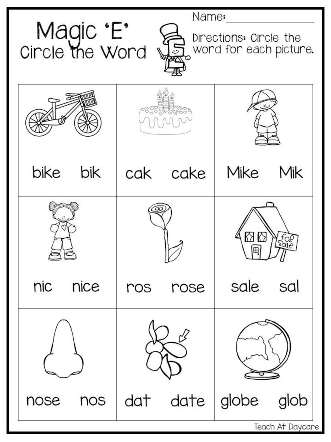 Free Printable Magic E Worksheet Introduce Long Vowels Magic E Worksheets Library