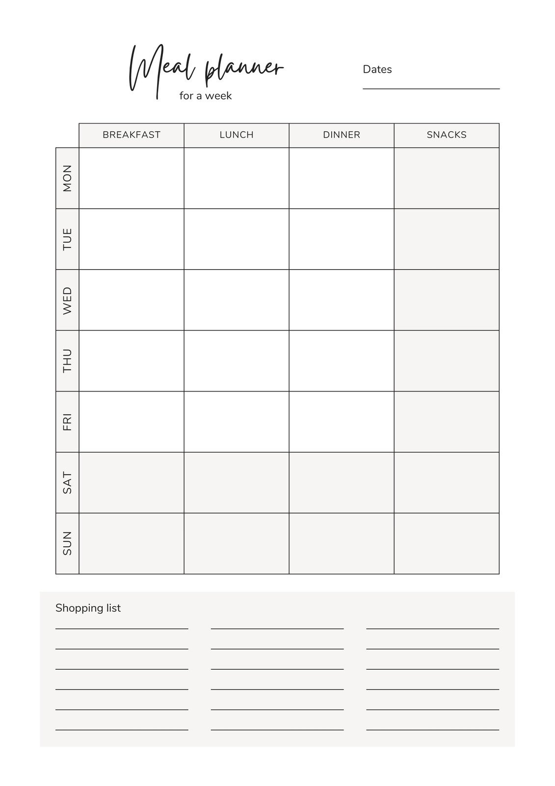 Free Printable Meal Planner Templates To Edit Online Canva Free Printable Meal Planner Templates To Edit Online Canva