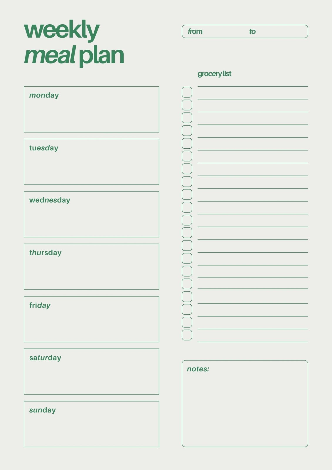 Free Printable Meal Planner Templates To Edit Online Canva Free Printable Meal Planner Templates To Edit Online Canva
