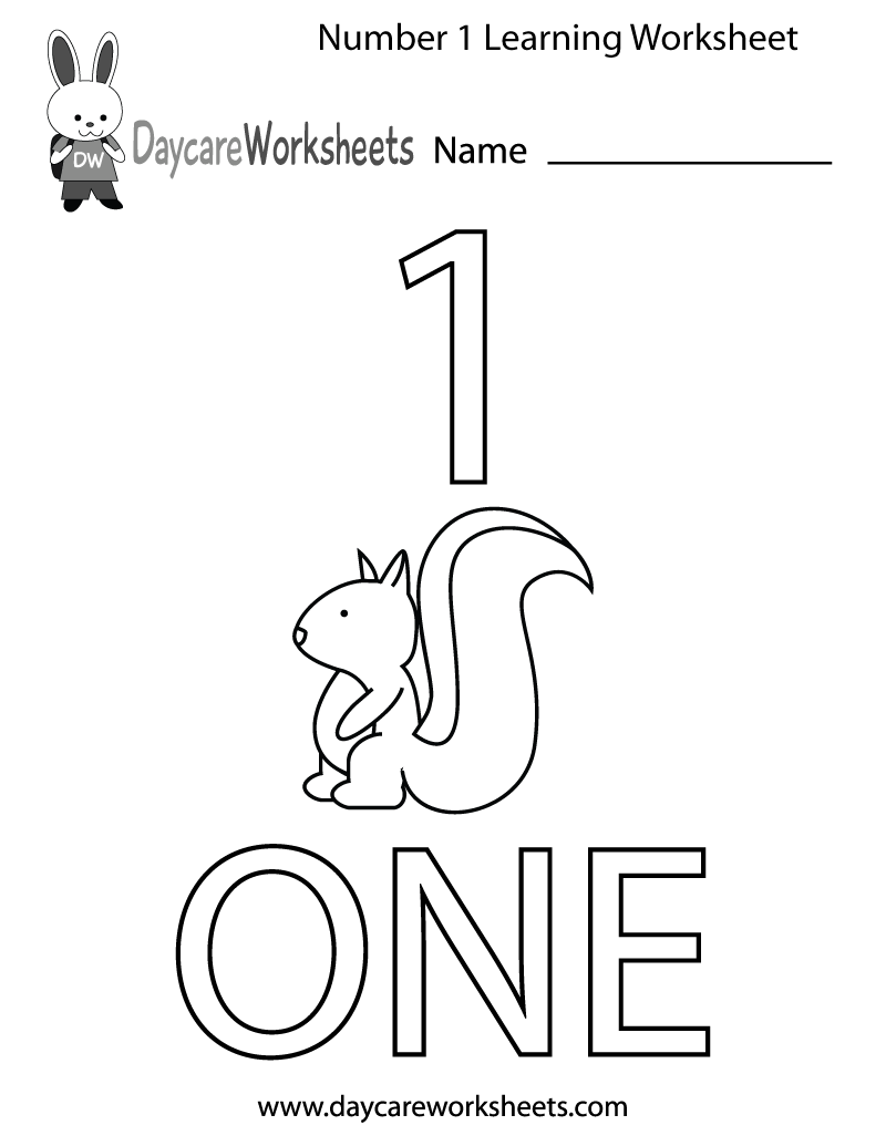 Free Printable Number One Learning Worksheet For Preschool Worksheets Library