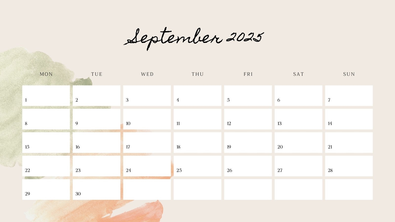 Free Printable September 2025 Calendar Templates Canva