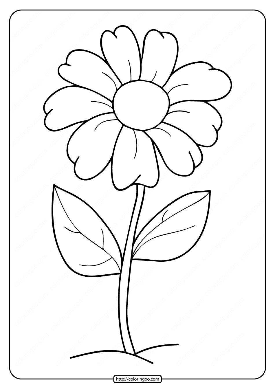 Free Printable Simple Flower Coloring Pages Free Printable Simple Flower Coloring Pages