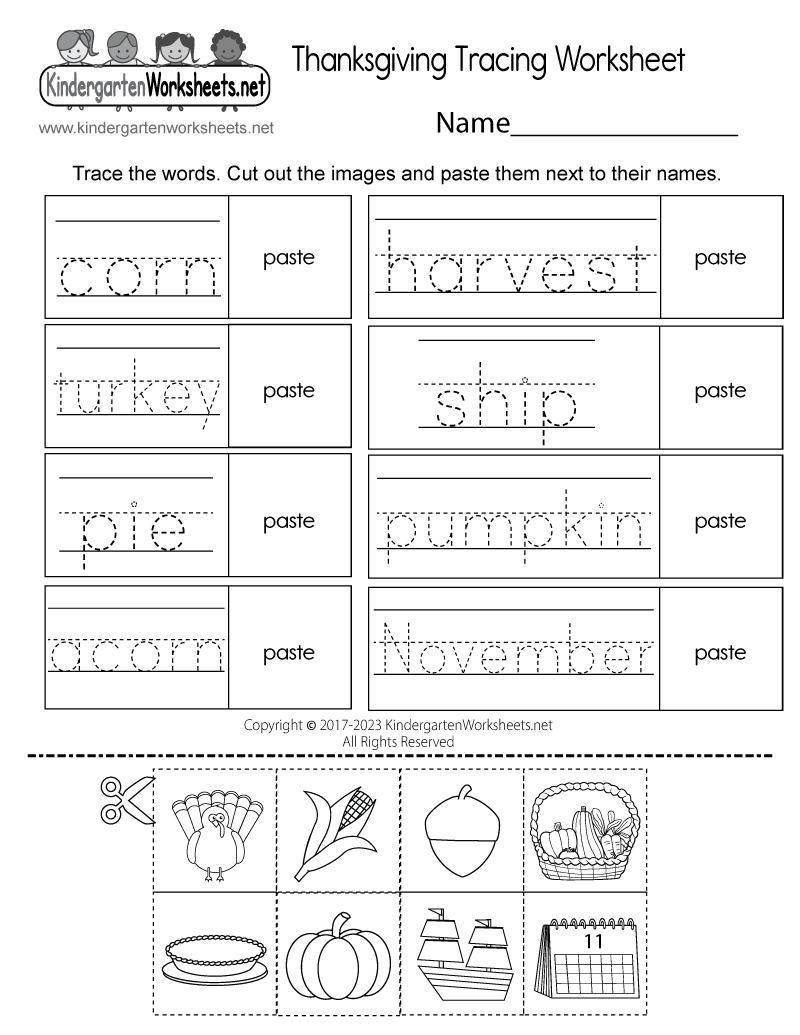 Free Printable Thanksgiving Tracing Worksheet Free Printable Thanksgiving Tracing Worksheet