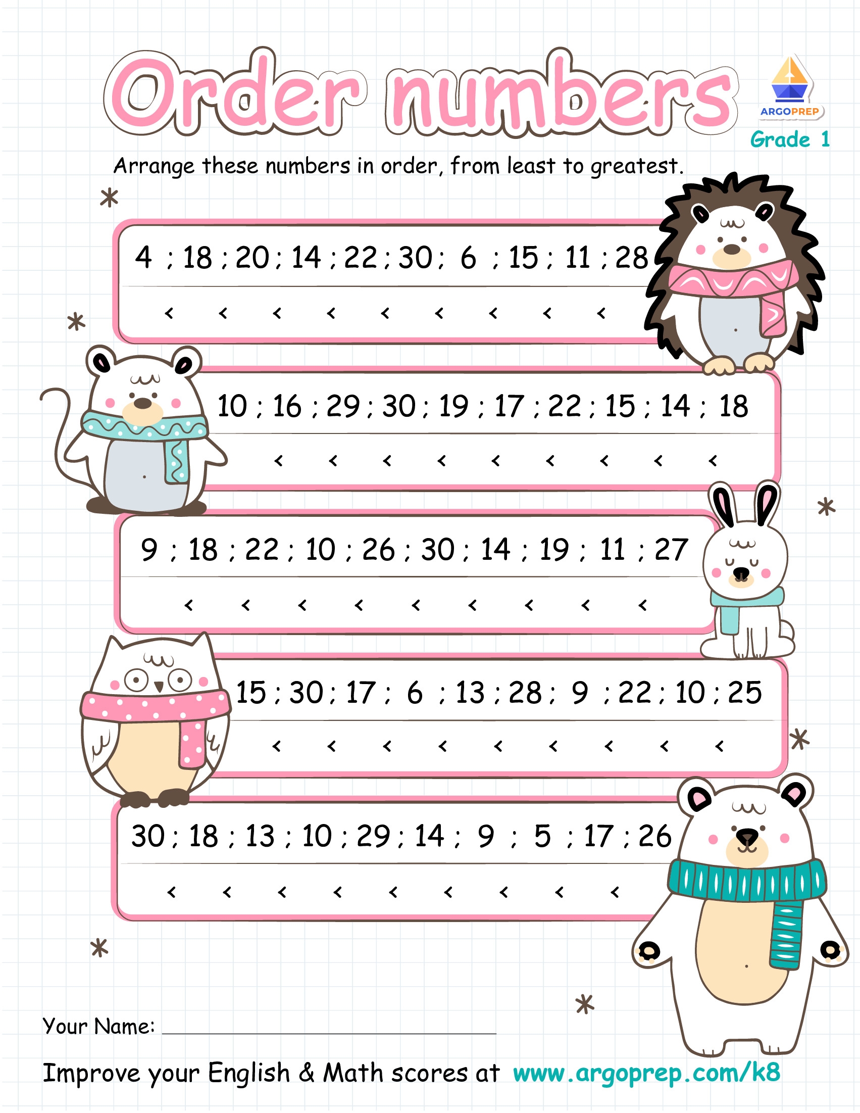 Free Printable Worksheets On Ascending And Descending Order For Grade 1 ArgoPrep