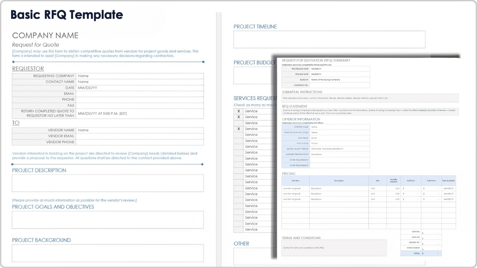 Free Request For Quote RFQ Templates Forms All Formats