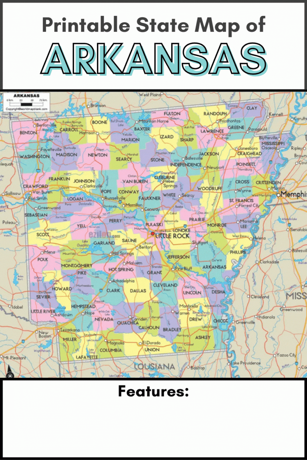 Free State Map Of Arkansas Free State Map Of Arkansas