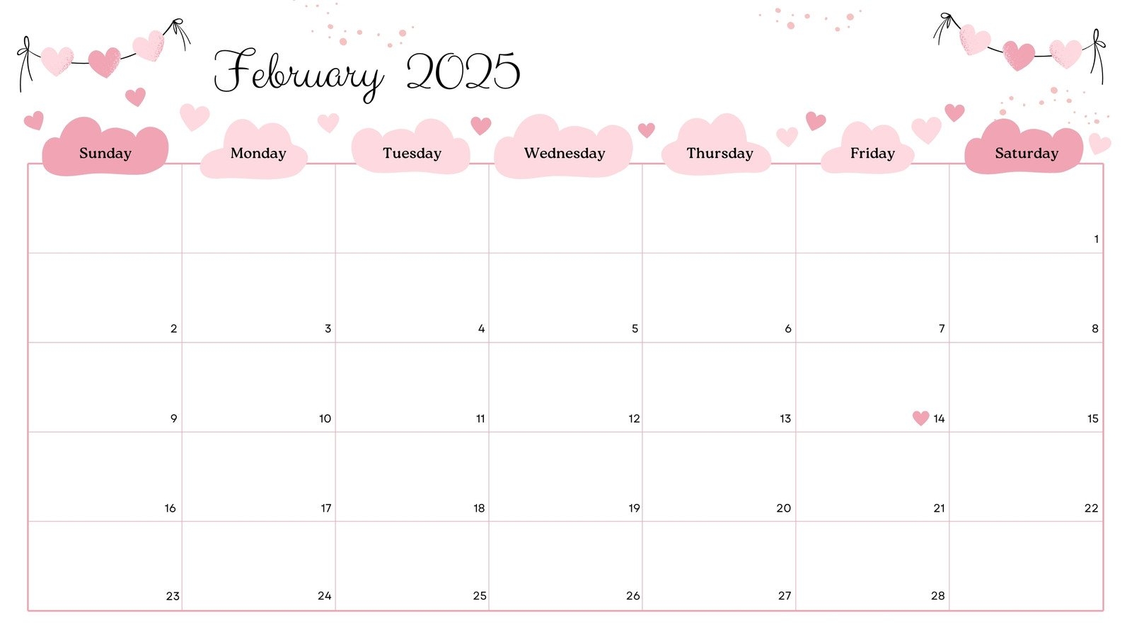 Free February Printable Calendar