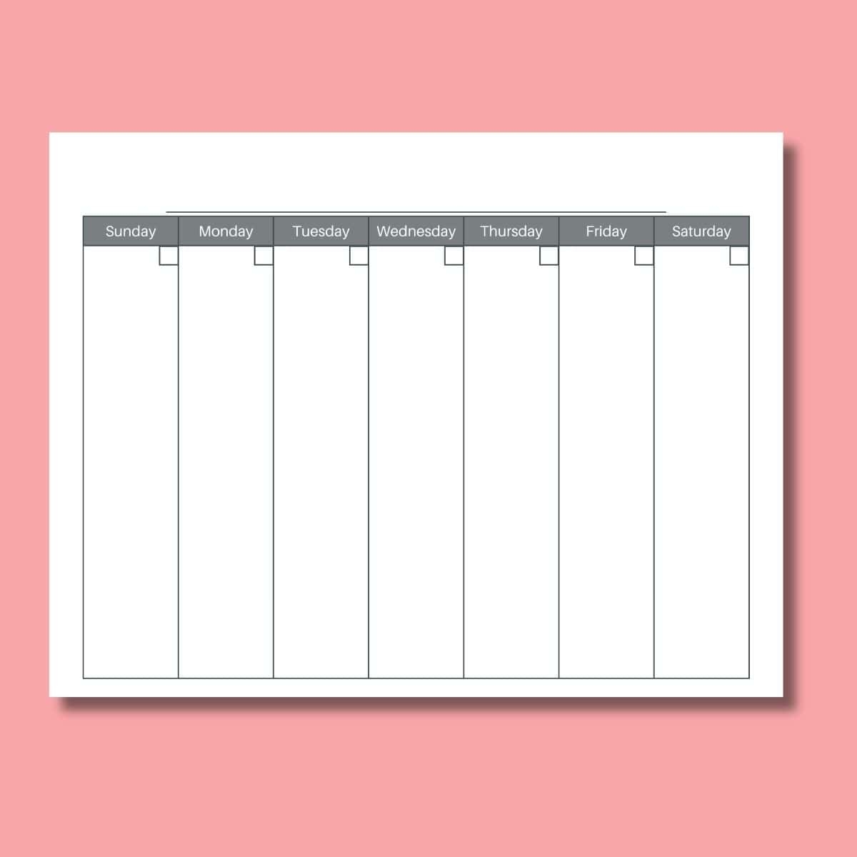 One Week Printable Calendar
