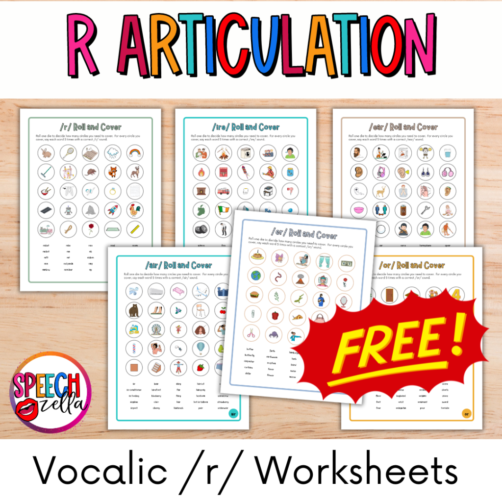 Free Vocalic R Worksheets For Articulation Therapy Speechzella