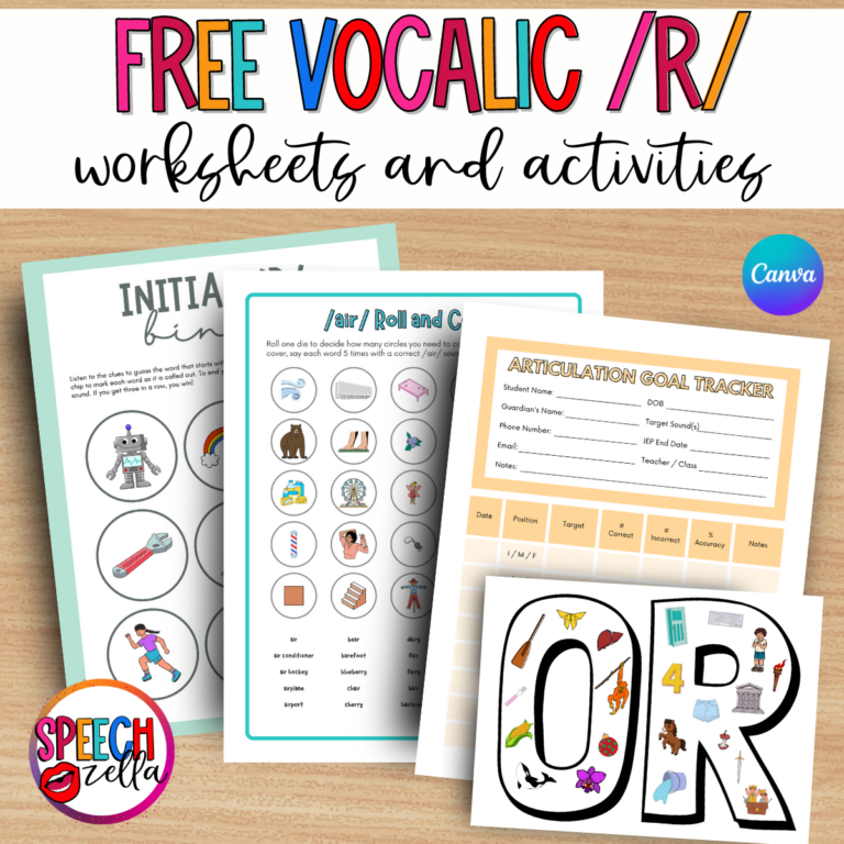 Free Vocalic R Worksheets For Articulation Therapy Speechzella