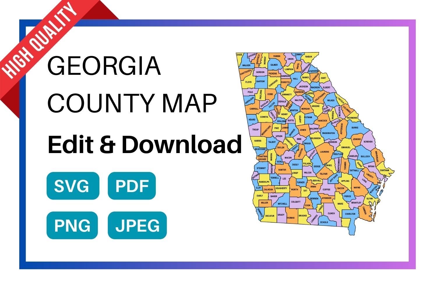Printable Map Of Georgia Counties