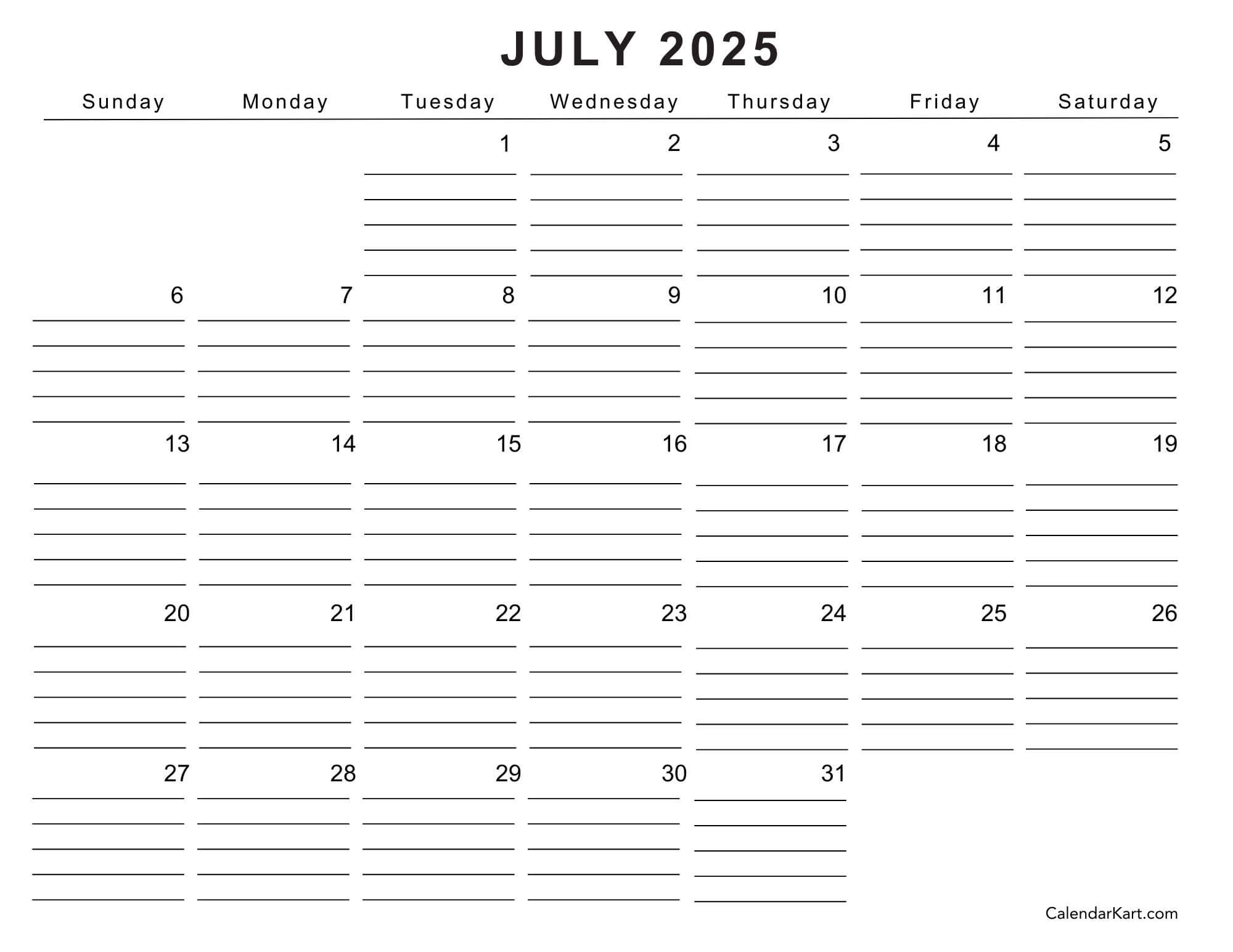 Get Free Printable July 2025 Calendar CalendarKart Get Free Printable July 2025 Calendar CalendarKart