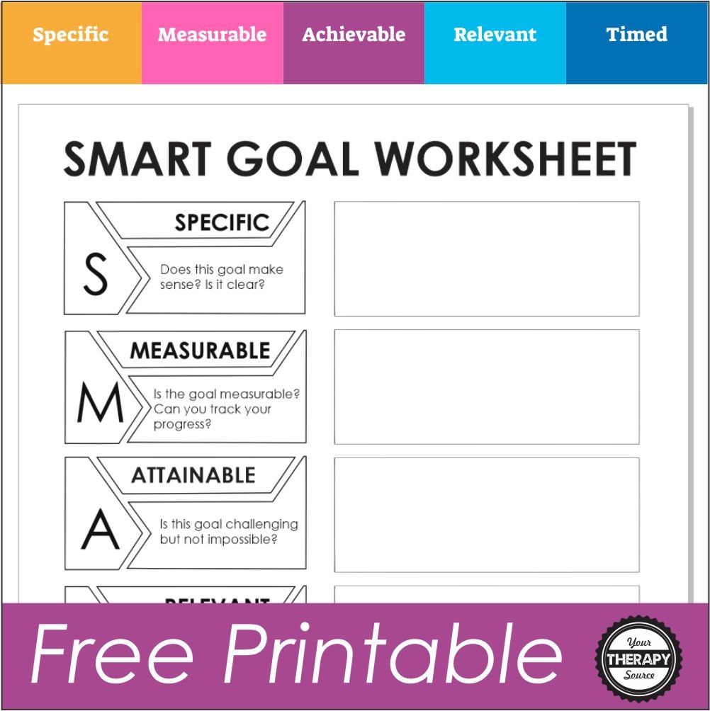 Printable Smart Goal Setting Worksheet Printable Smart Goal Setting Worksheet