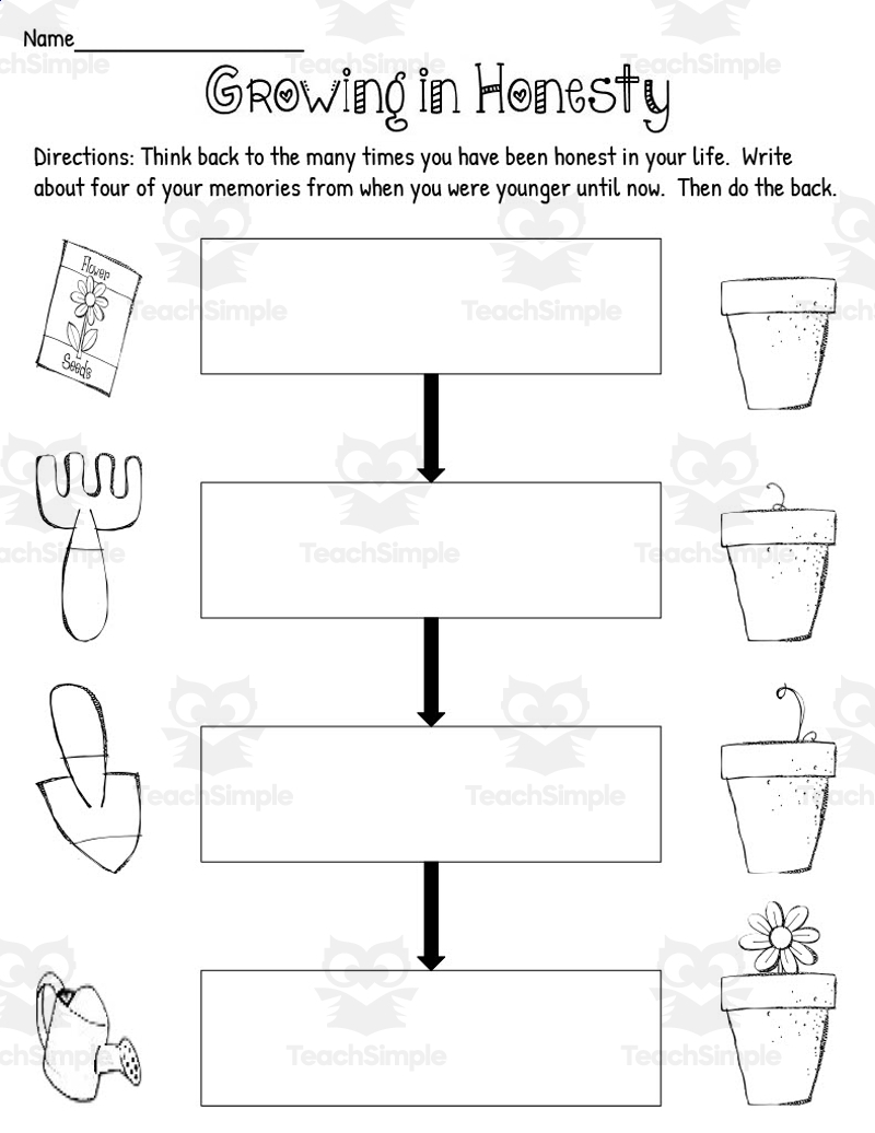 Growing Into Honesty Worksheet By Teach Simple Growing Into Honesty Worksheet By Teach Simple