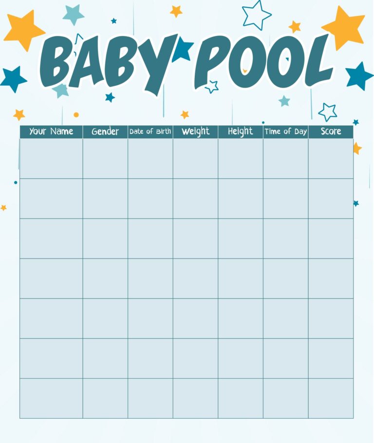 Guess The Baby Due Date Pool Template Free Printable Due Date Calendar Guess The Baby Birthday