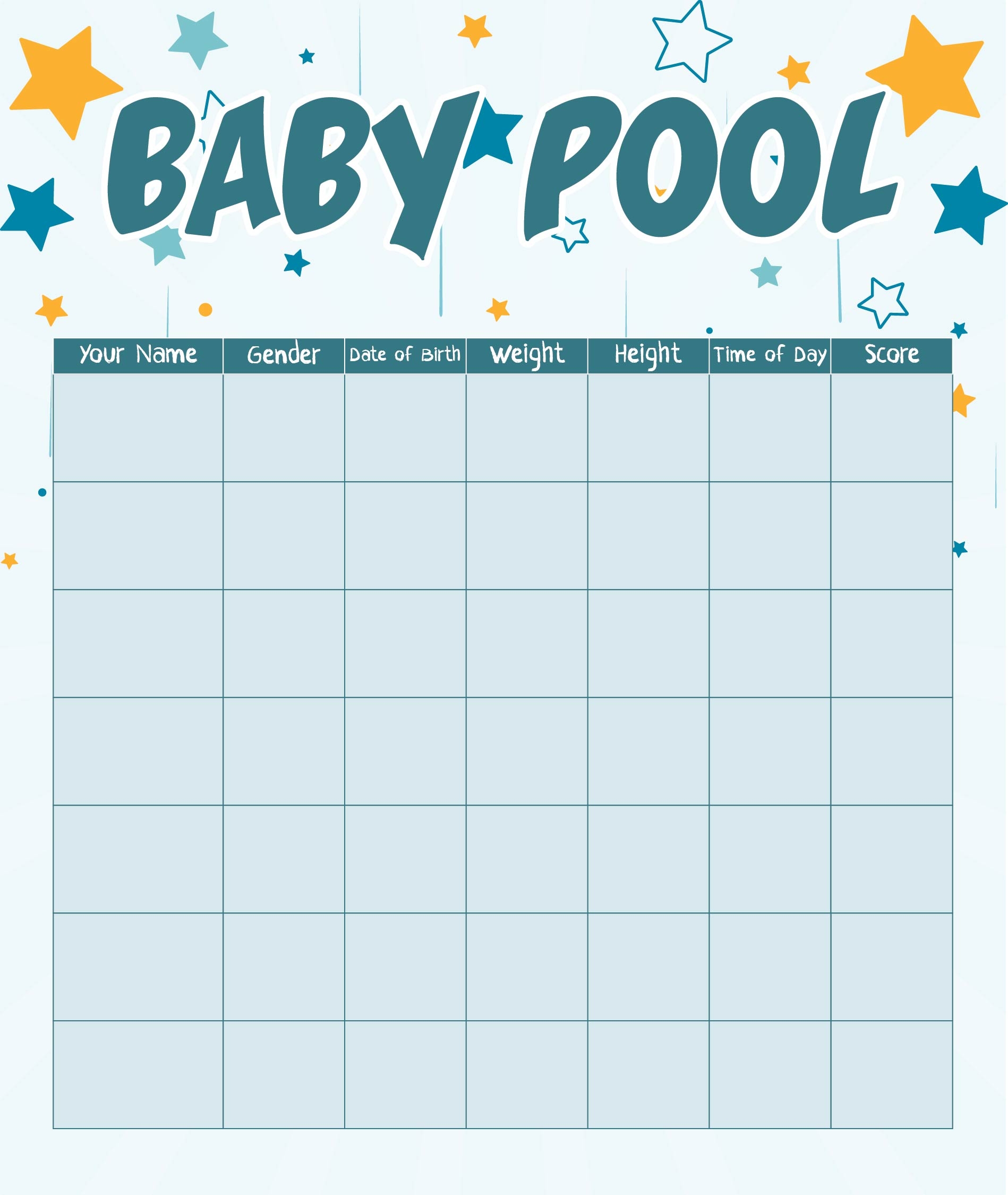 Guess The Baby Due Date Pool Template Free Printable Due Date Calendar Guess The Baby Birthday
