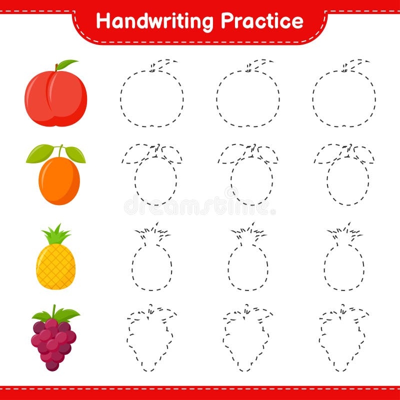 Handwriting Practice Tracing Lines Of Fruits Educational Children Game Printable Worksheet Vector Illustration Stock Vector Illustration Of Geometric Hobby 211482629 Handwriting Practice Tracing Lines Of Fruits Educational Children Game Printable Worksheet Vector Illustration Stock Vector Illustration Of Geometric Hobby 211482629