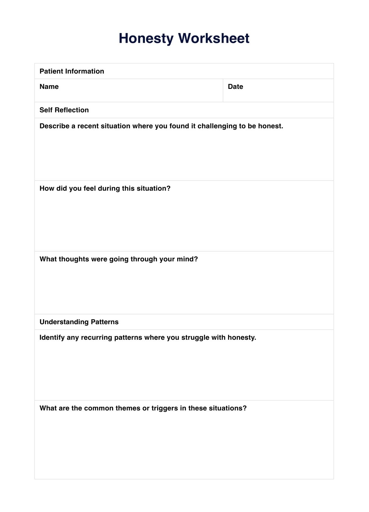 Honesty Worksheets Honesty Worksheets