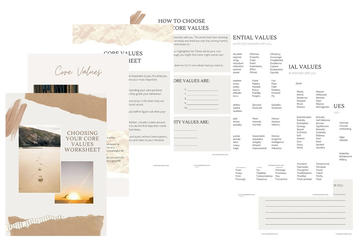 How To Choose Your Core Values FREE Printable Workbook To Download