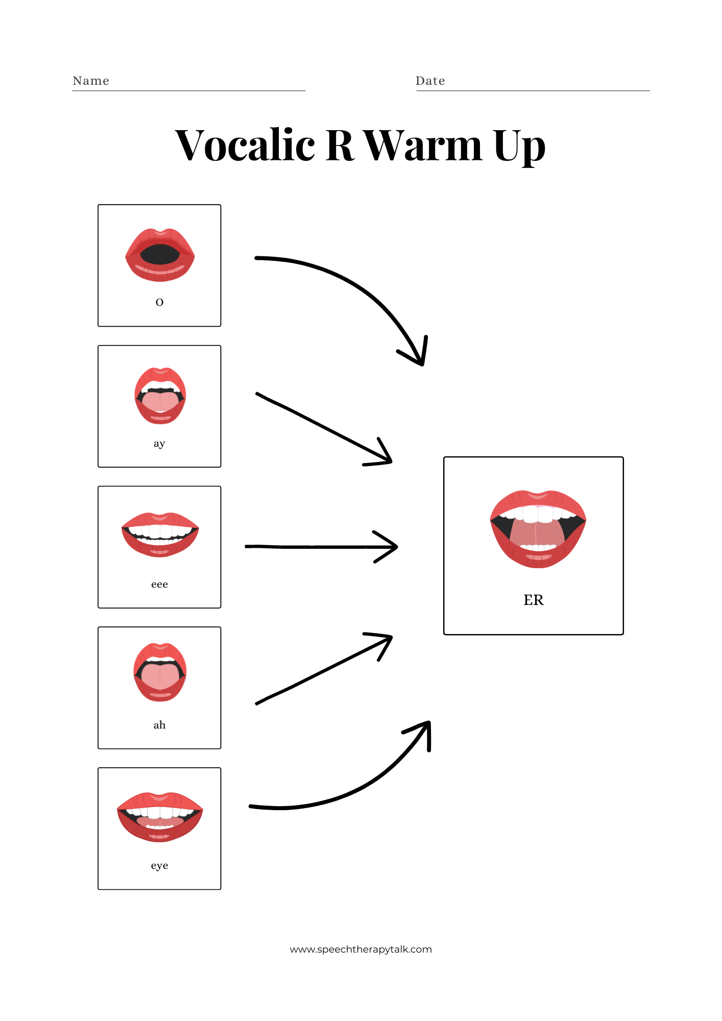 Free Printable Vocalic R Worksheets