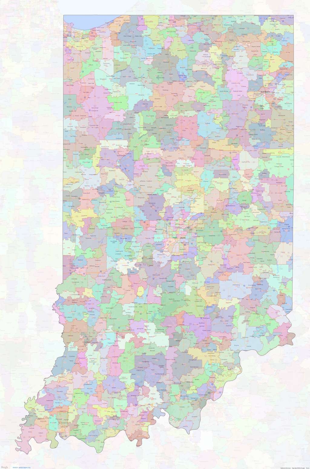 Howard County Indiana ZIP Codes Map Shown On Google Maps