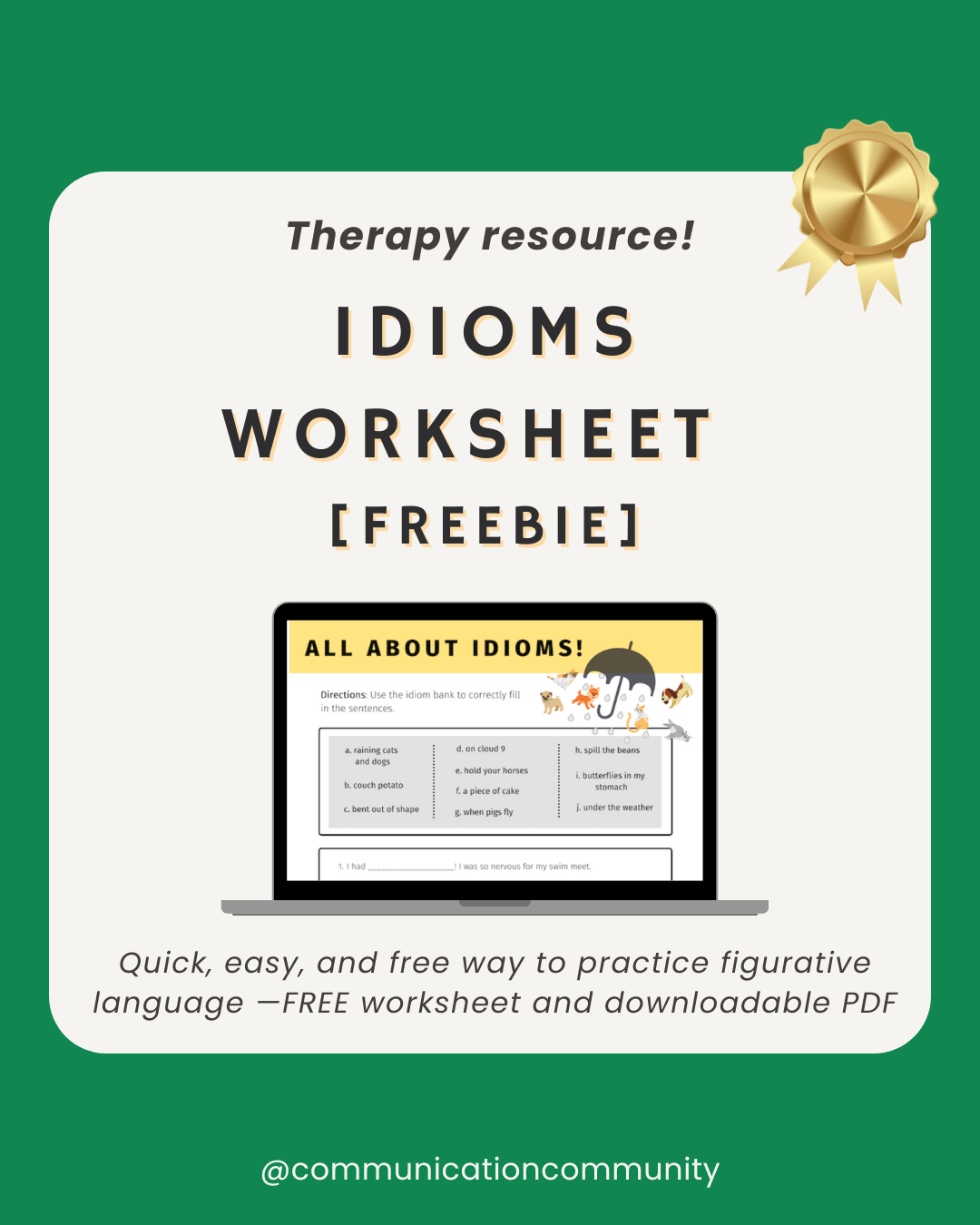 Free Printable Idioms Worksheets