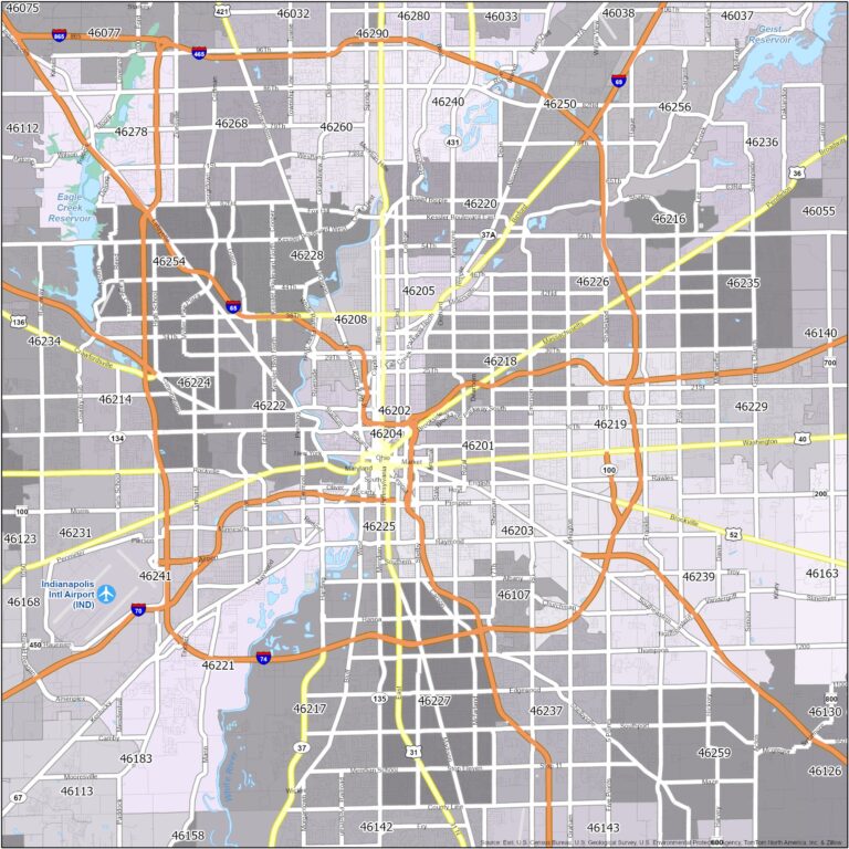Indianapolis Zip Code Map GIS Geography