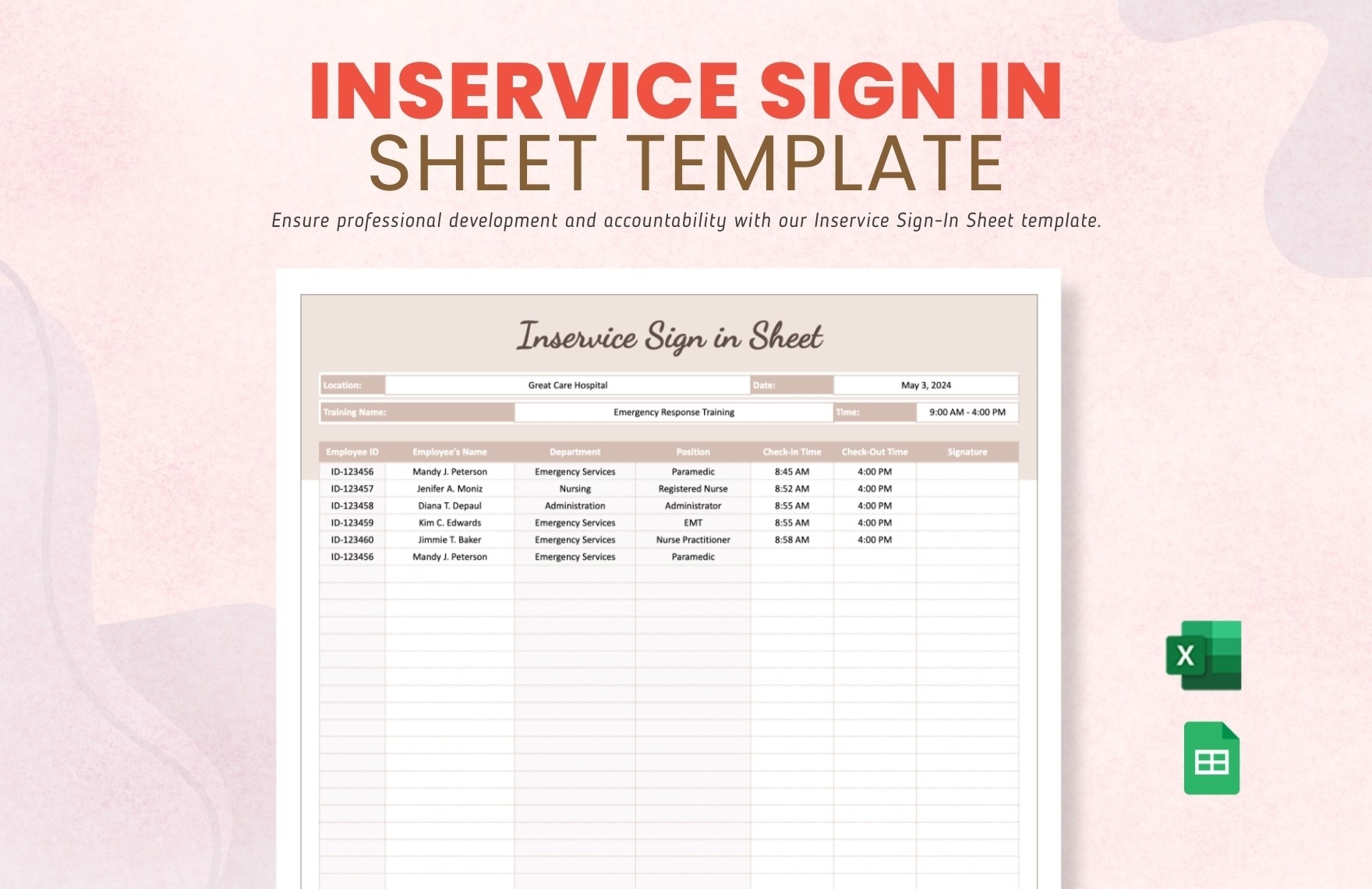 Inservice Sign In Sheet Template In Excel Google Sheets Download Template Inservice Sign In Sheet Template In Excel Google Sheets Download Template
