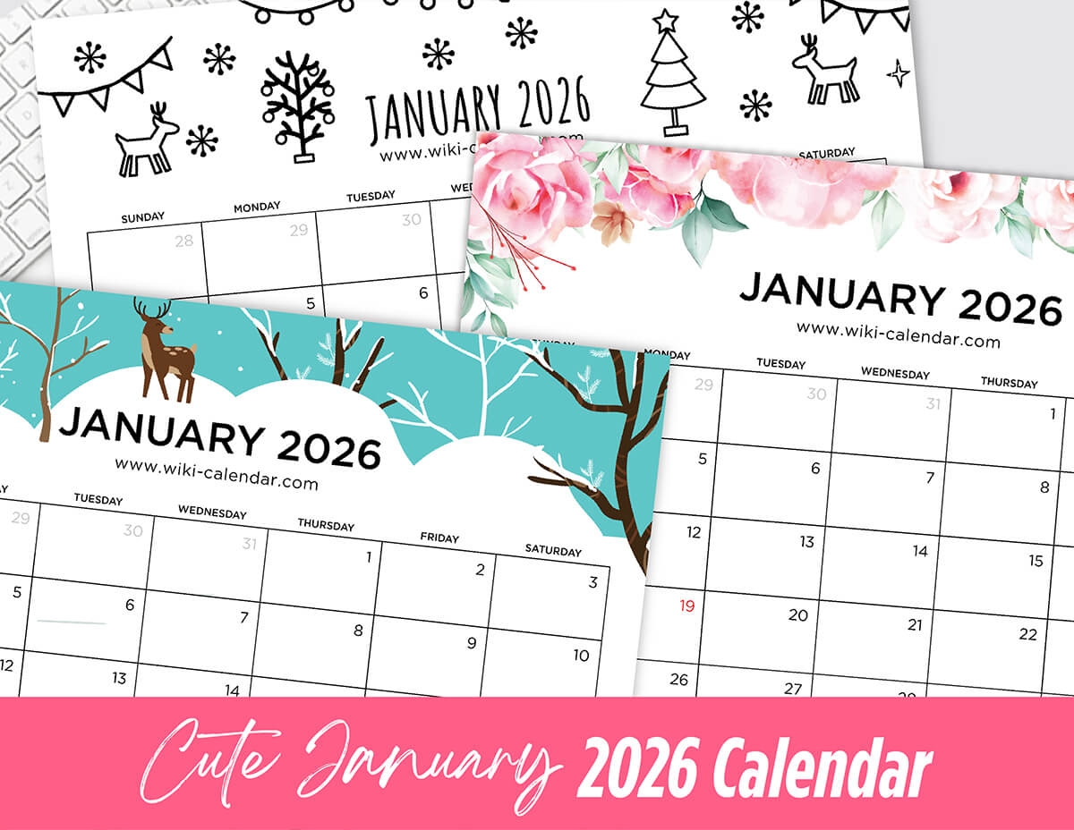 January 2026 Calendar Printable Templates More