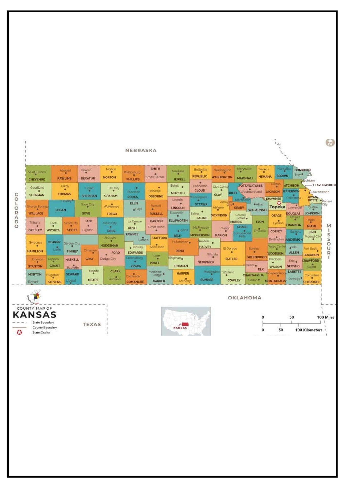 Kansas County Map Map Of KS Counties And Cities 