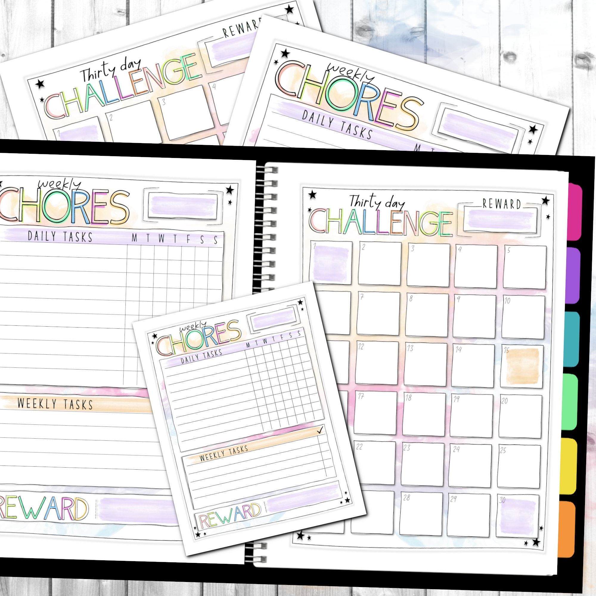 Kids 30 Day Reward Chart Printable Etsy