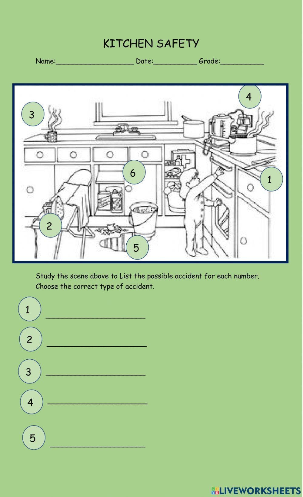 Kitchen Safety Worksheets Library